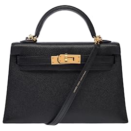 HERMES Kelly Mini Tasche aus schwarzem Leder - 103748 - Hermès