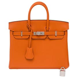 Borsa HERMES Birkin 25 in Pelle Arancione - 103752 - Hermès