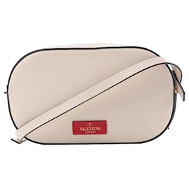 Sac bandoulière en cuir Valentino Garavani V logo Rose