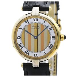 Reloj Cartier Must Vendome chapado en oro y cuero Quartz Unisex