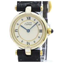 Cartier Must Vendome Damenarmbanduhr aus vergoldetem Vermeil mit Quarzwerk