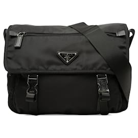 Bolso bandolera con placa de logotipo Triangle Prada