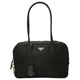 Borsa a mano con placca logo Triangle Prada