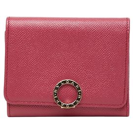 Bulgari Portafoglio trilobato in pelle rosa Bvlgari