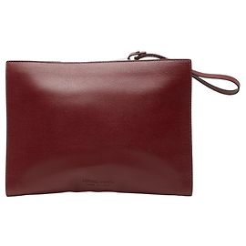Bolso Clutch Redondo de Cuero Bordeaux con Cremallera Bottega Veneta