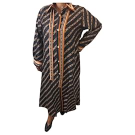 Hermès Zimmermann Seiden-Maxikleid mit Kettenprint