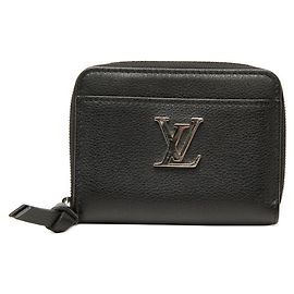 Monedero Louis Vuitton Lockme Zippy en cuero negro Noir
