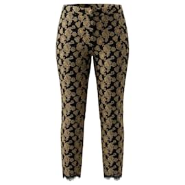 Chanel Paris Rome Métiers d'Art Pantalón de encaje Caramelo Negro FR 44