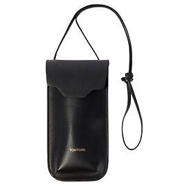 Tom Ford Pochete para celular em couro preto
