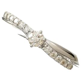 Autre Marque Anel de banda em platina PT900 com diamante
