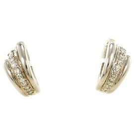 Autre Marque Orecchini a clip in oro bianco 18K e diamanti