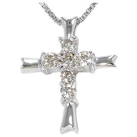 Autre Marque Collana in oro bianco 18K con diamante