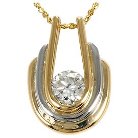 Autre Marque Collana in platino PT900 e oro giallo 18K con diamante