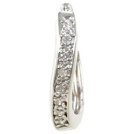 Brinco de argola único em ouro branco 18K com diamante - Autre Marque