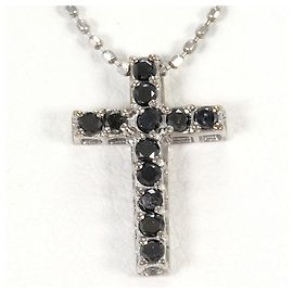 Autre Marque 18K Weißgoldkette mit schwarzem Diamanten