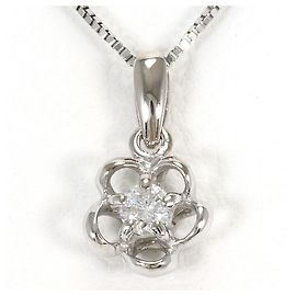 Autre Marque Colar de ouro branco 14K com diamante