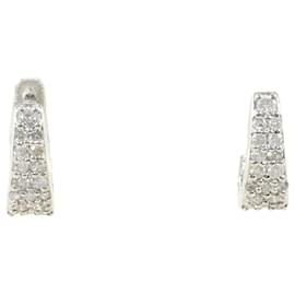 Brincos de argola em ouro branco 14K com diamantes - Autre Marque