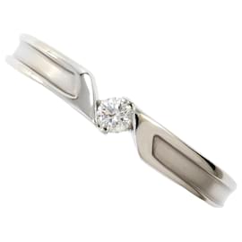 14K Weißgold-Ring mit Diamant - Autre Marque