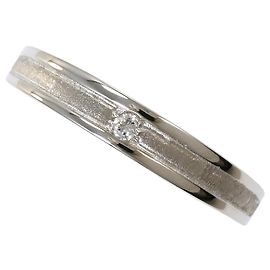 Autre Marque Anello a fascia in oro bianco 14K con zircone cubico