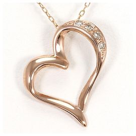 Autre Marque Colar de ouro rosa 10K e diamantes