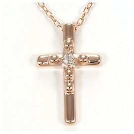 Autre Marque Collana in oro rosa 10K con diamante