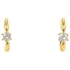 Autre Marque Orecchini a cerchio in oro giallo 18K con diamanti