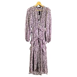 Maje Majorelle Maxikleid mit Volants - Violett