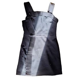 The Kooples Abito Nero Plissettato in Crepe