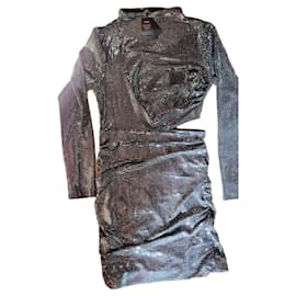 Maje Schwarzes Paillettenkleid mit Cut-Out