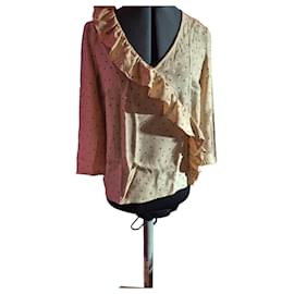 Blusa de seda con lunares y volantes - SéZane