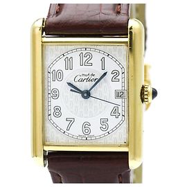Cartier Must Tank Quarz Unisex-Armbanduhr vergoldet