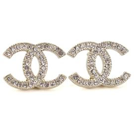 Orecchini Chanel Gold Stud con strass