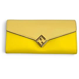 Fendi 8M0251 FF Diamond Continental Leather Long Wallet