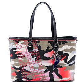 Dior Anselm Reyle Medium Canvas Camouflage Tote in Grau