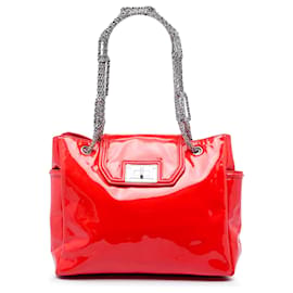Tote Chanel Red Patent Mademoiselle Lock Bijoux Chain