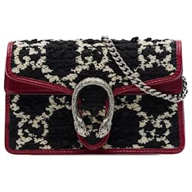 Gucci Black Mini GG Tweed Dionysus Crossbody