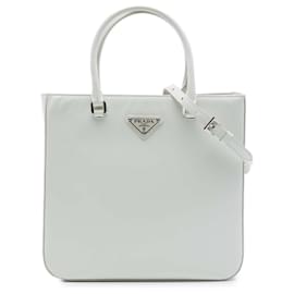 Borsa Prada in pelle Spazzolato bianca, taglia Medium