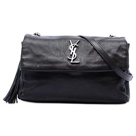 Borsa a tracolla Saint Laurent West Hollywood in pelle di pecora nera, taglia Medium