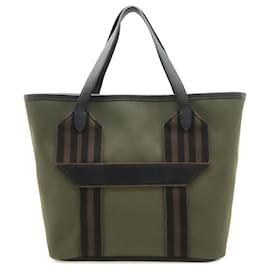 Tote Hermès Green Toile Militaire e Clemence