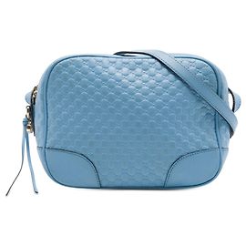 Borsa a tracolla Gucci Blue Microguccissima Bree