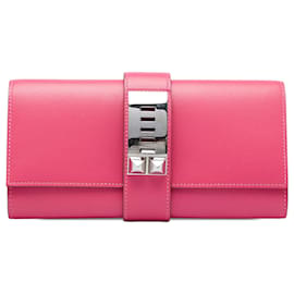 Clutch Medor 23 in pelle Tadelakt rosa Hermès