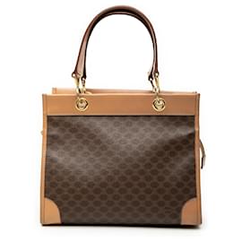 Céline Celine Tote aus beschichtetem Canvas Macadam Braun