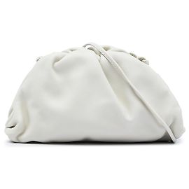 Bottega Veneta White Lambskin The Mini Pouch Crossbody