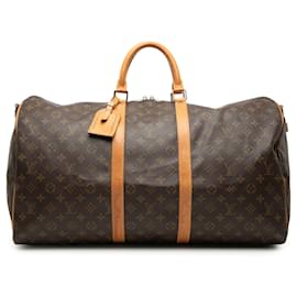 Louis Vuitton Marrone Monogram Keepall Bandouliere 55