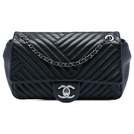 Chanel Black Small Lambskin CC Crossing Flap