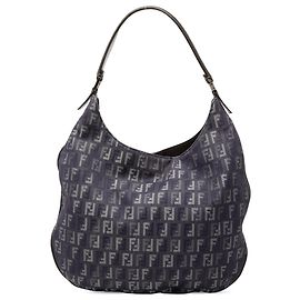 Borsa Hobo Fendi Blue Zucchino Denim