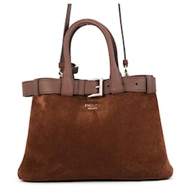 Borsa in scamosciato media Prada