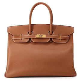 Borsa Hermes Birkin 35 in pelle Gold Courchevel - Hermès