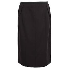 Falda midi recta Lanvin en lana negra