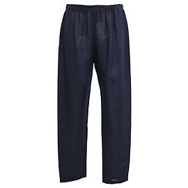 Pantaloni a gamba dritta con coulisse Mansur Gavriel in lino blu navy